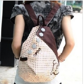 Apricot Coffee With Small Dots On Shoulders Hiking Backpacks