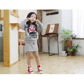 Gray Long Sleeve With Mini Dress Children's Shirts & Tops
