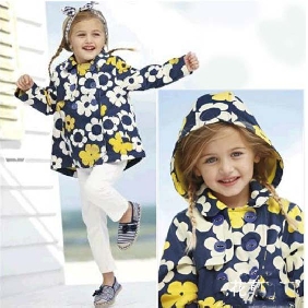 Two Row Buttons Long Sleeve With Flowers On Children's Shirts & Tops