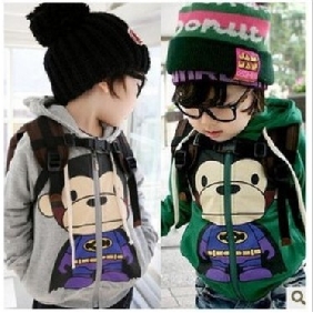 With Hat Cartoon Images On Pure Cotton Children's Shirts & Tops