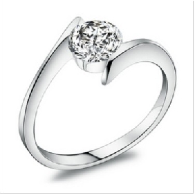 Silver Zinc Alloy With Round Diamond Wedding & Engagement Rings