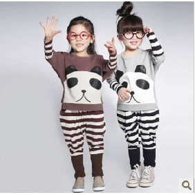 Pure Cotton Loose Panda Images On Children's Shirts