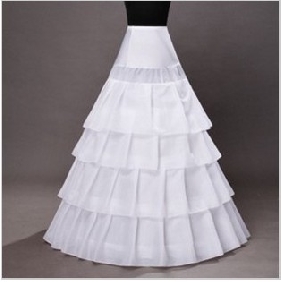 White Four Layers With Ruffles Bridal Petticoats