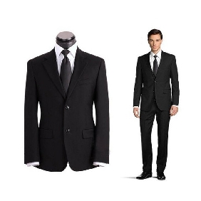 Black Two Buttons Slim Men's Suits