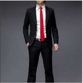 One Button Slim Business Men's Suits