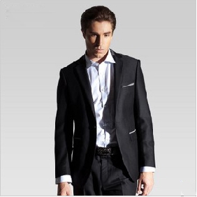 Black Wedding Two Buttons Men's Suits