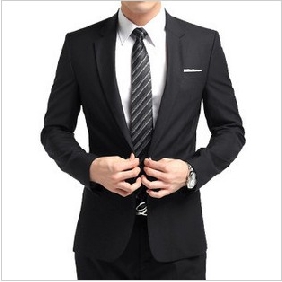 Black Single Breasted Business Men's Suits