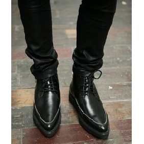 Black Pointed Heavy Men's Casual Boots