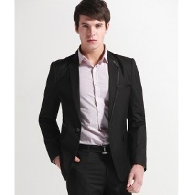 Black One Button Bridegroom Men's Suits
