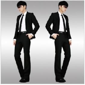 Black Notch Lapel Bridegroom Men's Suits