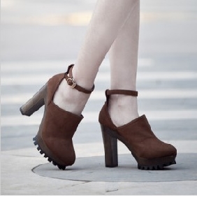 Dark Brown High Heel Anti Slip Platform Shoes