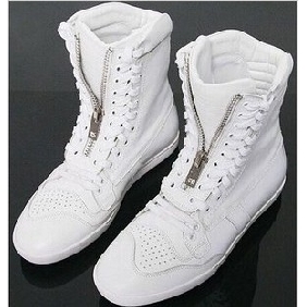 White With Zipper Fashion Men's Casual Boots