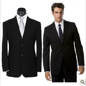 Black Casual Two Buttons Men's Suits