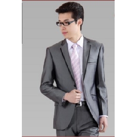 Gray Slim Fit Sexy Two Buttons Men's Suits