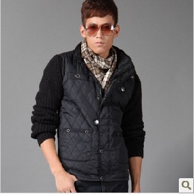 Black With Lattice Winter Men's Jackets