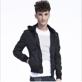Black Small Dots On Winter Windproof Men's Jackets