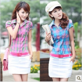 Short Sleeve Mini With Lattice Dresses
