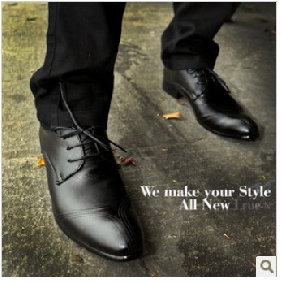 Black Casual Lace Up Men's Dress Shoes