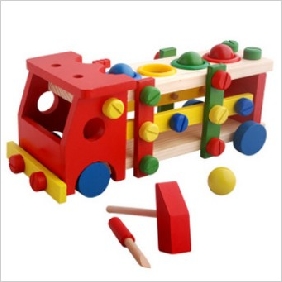 Car Shape Baby Garden Wooden Blocks