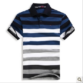Short Sleeve Blue Slim Men's T-Shirts