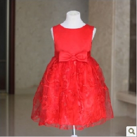 Red Sleeveless With Zipper Flower Girl Dresses