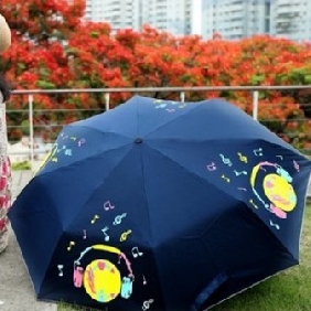 Blue Colour Changing Music On Umbrellas
