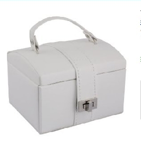 White A Handle Leather Jewelry Boxes