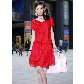 Red Chiffon Knee Length With Sleeves Bridesmaid Dresses
