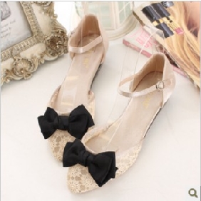 Lace Beige Dress Sandals Flats
