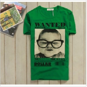 Green Cartoon Images On Casual Men's T-Shirts
