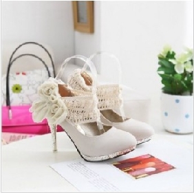 Beige Lace Sexy Women's Dress Shoes
