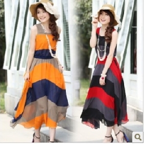 Chiffon Ankle Length Colourful Dresses