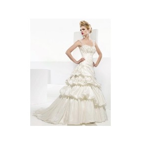 With Straps White Floor Length A-line Wedding Dresses