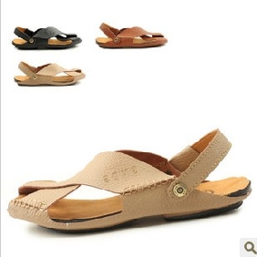 Lace Up Beach Leather Men's Sandals