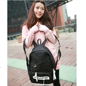 Black Small Dots On Fashion Backpacks