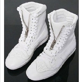 White Lace Up Fashion Men's Casual Boots