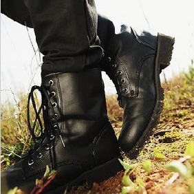 Black Fashion Flat Bottom Men's Casual Boots