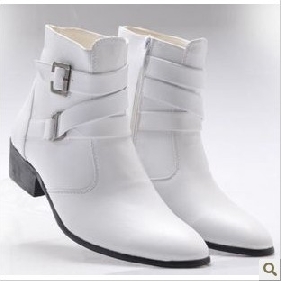 With Zipper White Fashion Men's Casual Boots