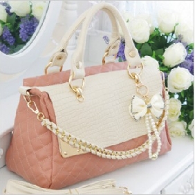 Pink With Handle Elegant Shoulder Bags