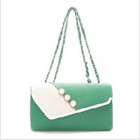 Green With Chain Leather Shoulder Bags