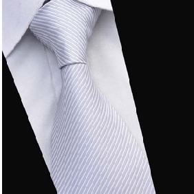 Silver With Stripes Men's Fashion Ties
