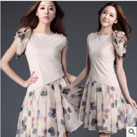 Chiffon Knee Length Naked Color Dresses