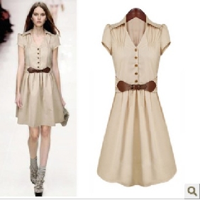 Short Sleeve Knee Length With Bow Dresses