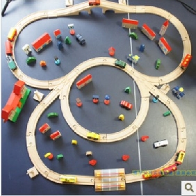 100 Pieces Wooden Children's Train Puzzles