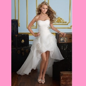 White Short Beach Backless Princess Wedding Dresses