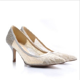 Lace High Heel Pointed Elegant Women's Dress Shoes