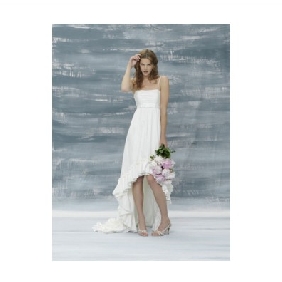 White Backless Short Chiffon Beach Wedding Dresses