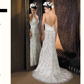 Beaded Backless Lace White Beach Wedding Dresses