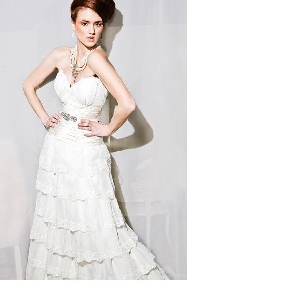 Sweetheart Layered White Backless Beach Wedding Dresses