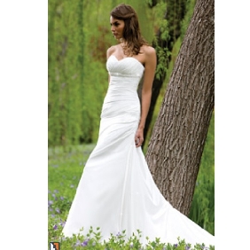 White Beach Backless Satin Asymmetrical Wedding Dresses